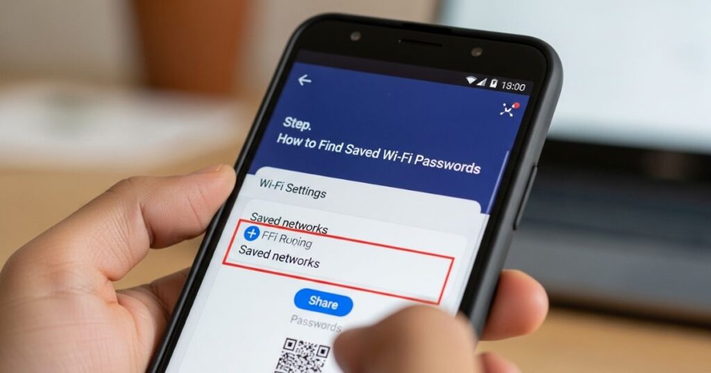 Find wifi password saved on android