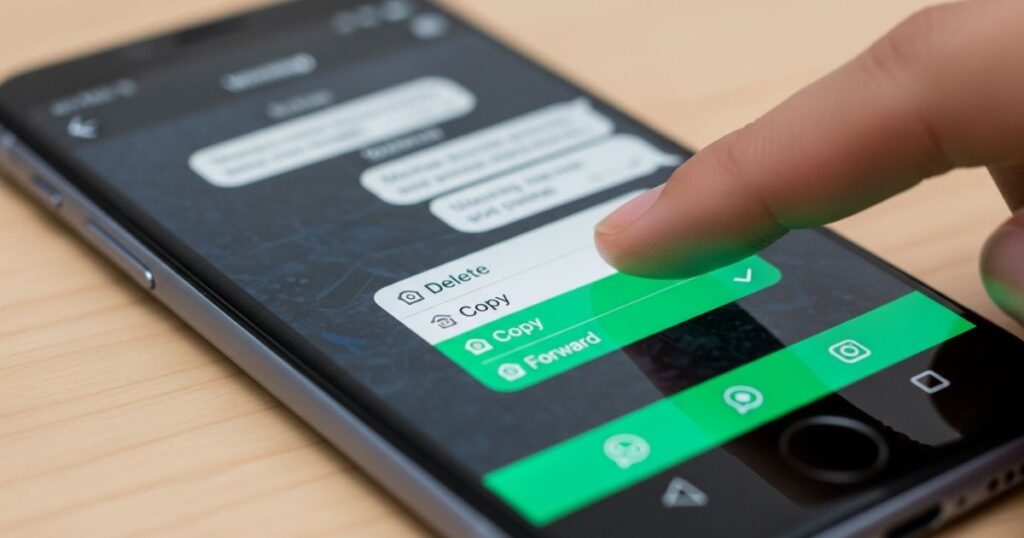 How can I delete messages on WhatsApp?