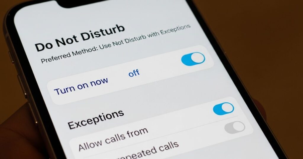 Use Do Not Disturb with Exceptions (Preferred Method)