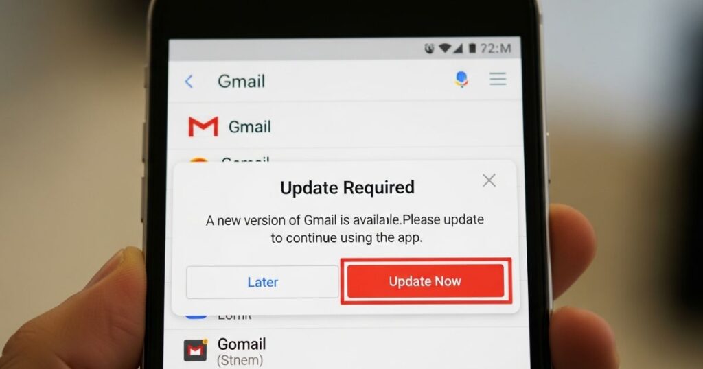 You need to update the Gmail app